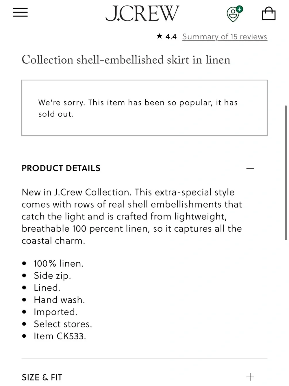 J.Crew Shell- Embellished Linen White Skirt NWT